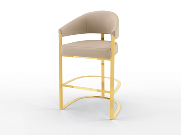 ARISTON - High upholstered leather barstool by BRUNO ZAMPA - view 2